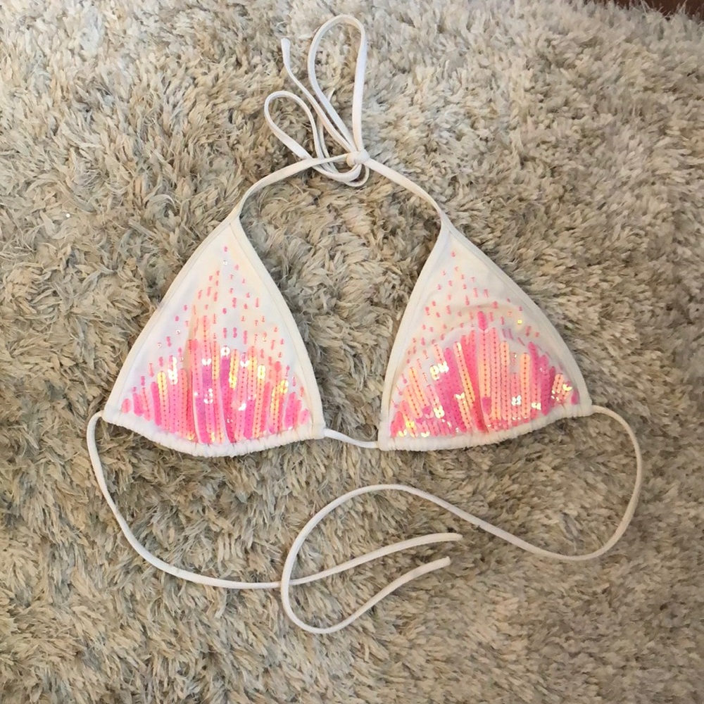Victoria’s Secret pink sequin bikini top